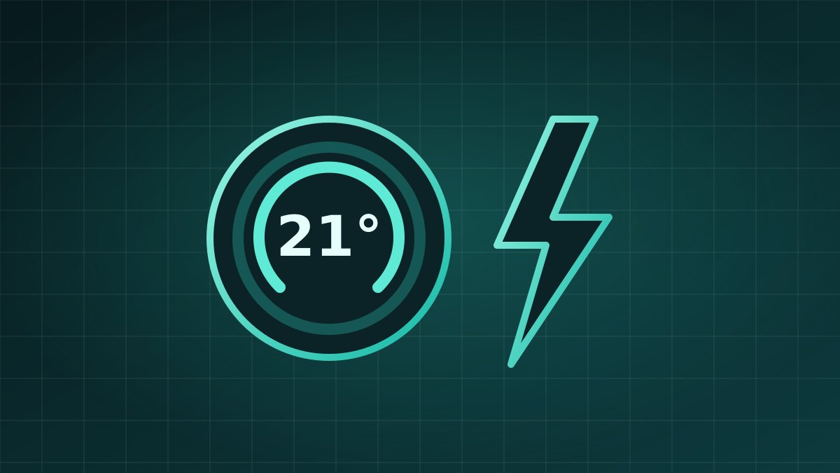 Smart thermostat and home energy illustration